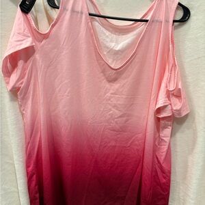 NWOT, cold shoulder Pink Ombre Women's Top